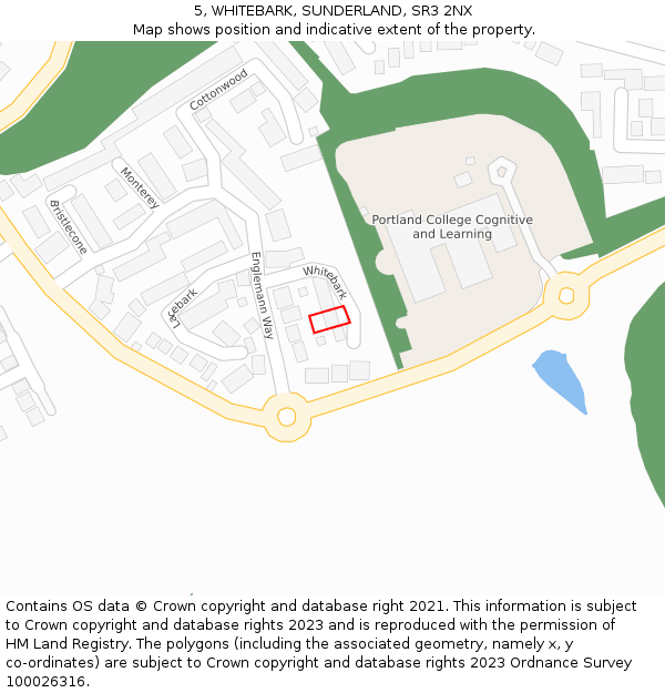 5, WHITEBARK, SUNDERLAND, SR3 2NX: Location map and indicative extent of plot