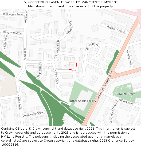 5, WORSBROUGH AVENUE, WORSLEY, MANCHESTER, M28 0GE: Location map and indicative extent of plot