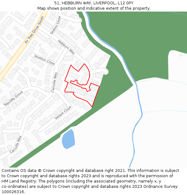 51, HEBBURN WAY, LIVERPOOL, L12 0PY: Location map and indicative extent of plot