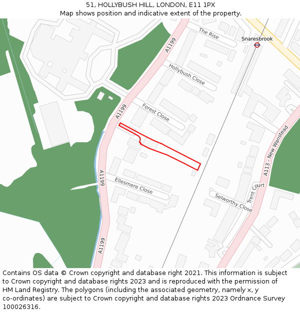 51, HOLLYBUSH HILL, LONDON, E11 1PX: Location map and indicative extent of plot