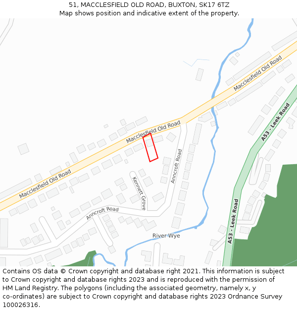 51, MACCLESFIELD OLD ROAD, BUXTON, SK17 6TZ: Location map and indicative extent of plot