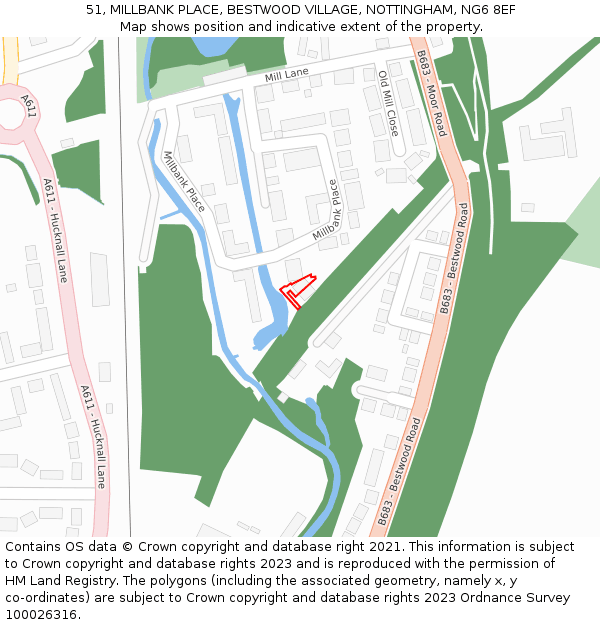 51, MILLBANK PLACE, BESTWOOD VILLAGE, NOTTINGHAM, NG6 8EF: Location map and indicative extent of plot