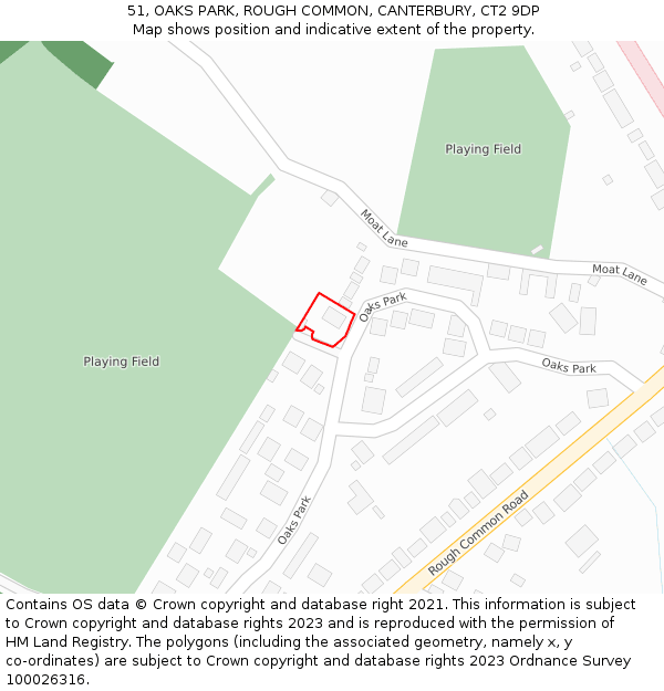 51, OAKS PARK, ROUGH COMMON, CANTERBURY, CT2 9DP: Location map and indicative extent of plot