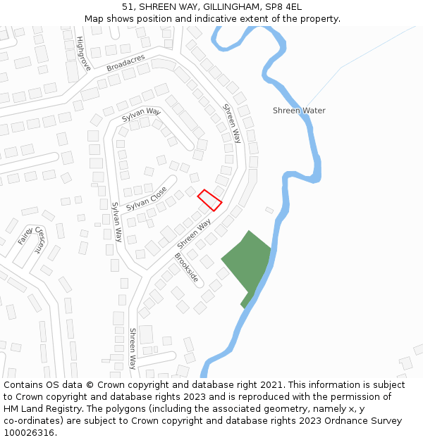 51, SHREEN WAY, GILLINGHAM, SP8 4EL: Location map and indicative extent of plot