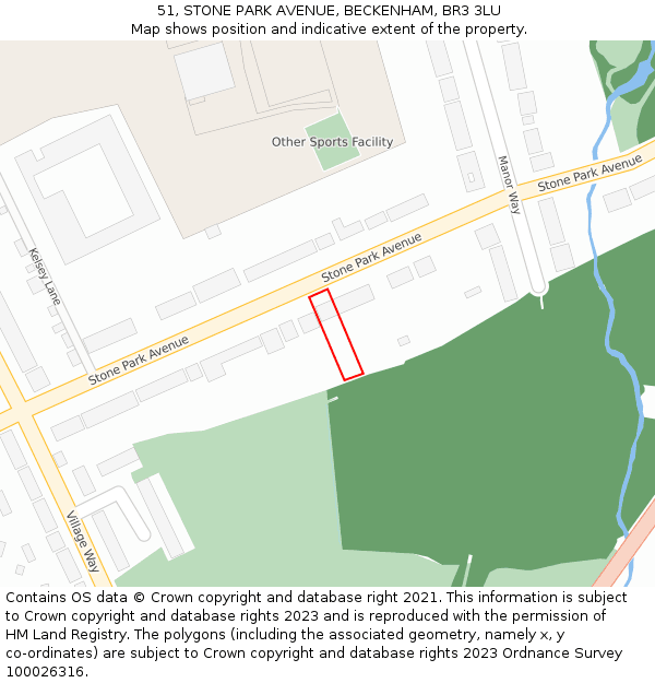 51, STONE PARK AVENUE, BECKENHAM, BR3 3LU: Location map and indicative extent of plot