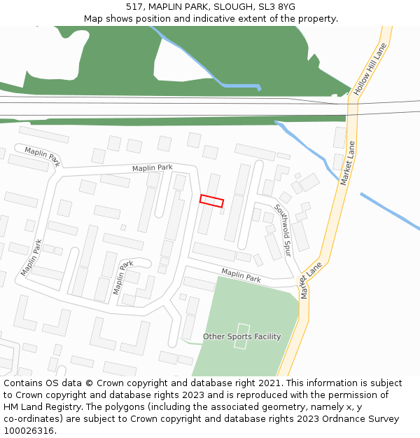 517, MAPLIN PARK, SLOUGH, SL3 8YG: Location map and indicative extent of plot
