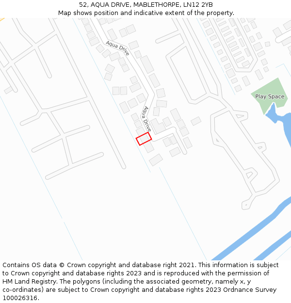 52, AQUA DRIVE, MABLETHORPE, LN12 2YB: Location map and indicative extent of plot