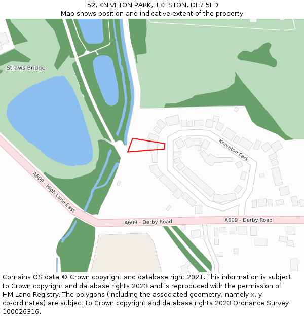 52, KNIVETON PARK, ILKESTON, DE7 5FD: Location map and indicative extent of plot