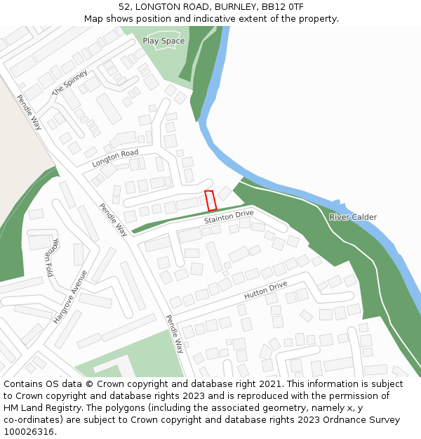 52, LONGTON ROAD, BURNLEY, BB12 0TF: Location map and indicative extent of plot