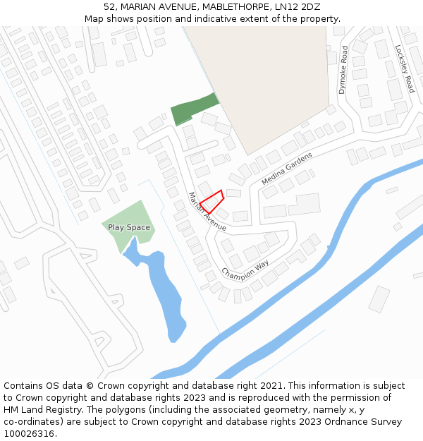 52, MARIAN AVENUE, MABLETHORPE, LN12 2DZ: Location map and indicative extent of plot