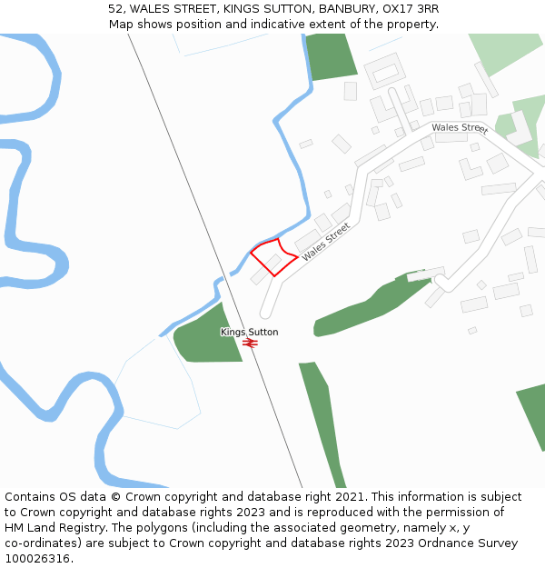 52, WALES STREET, KINGS SUTTON, BANBURY, OX17 3RR: Location map and indicative extent of plot