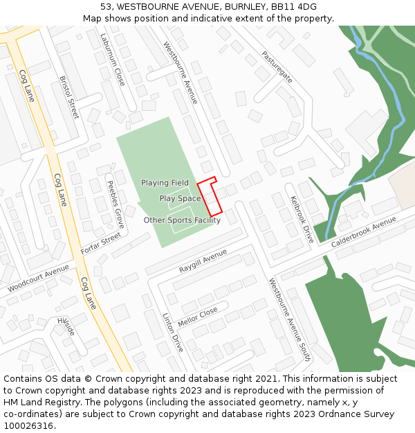 53, WESTBOURNE AVENUE, BURNLEY, BB11 4DG: Location map and indicative extent of plot