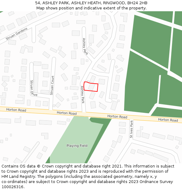 54, ASHLEY PARK, ASHLEY HEATH, RINGWOOD, BH24 2HB: Location map and indicative extent of plot