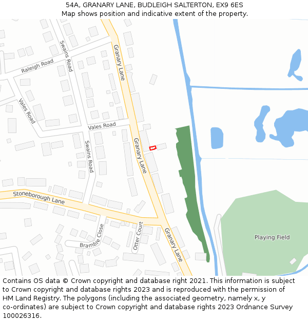 54A, GRANARY LANE, BUDLEIGH SALTERTON, EX9 6ES: Location map and indicative extent of plot