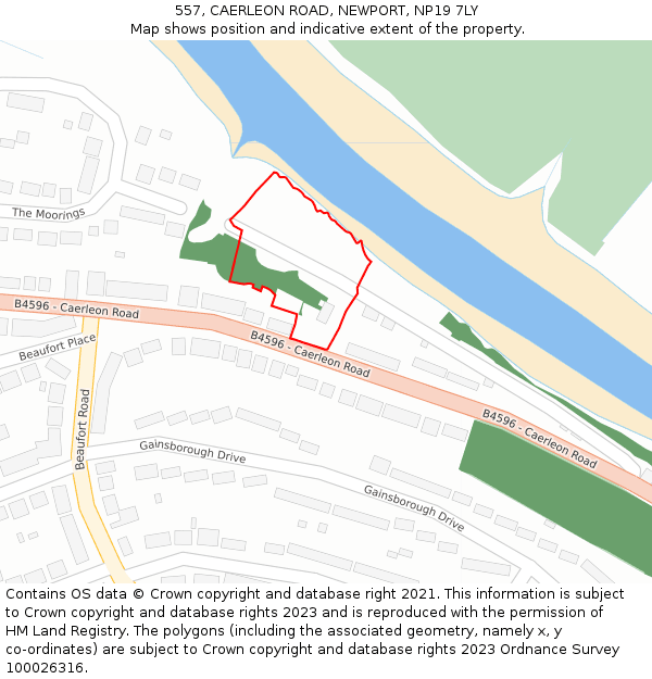 557, CAERLEON ROAD, NEWPORT, NP19 7LY: Location map and indicative extent of plot