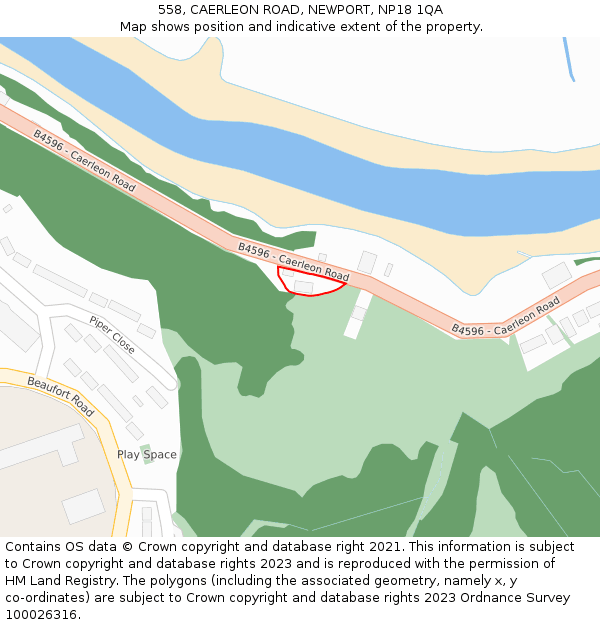 558, CAERLEON ROAD, NEWPORT, NP18 1QA: Location map and indicative extent of plot