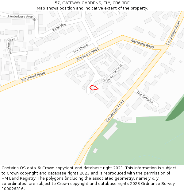 57, GATEWAY GARDENS, ELY, CB6 3DE: Location map and indicative extent of plot