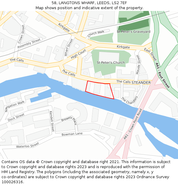 58, LANGTONS WHARF, LEEDS, LS2 7EF: Location map and indicative extent of plot