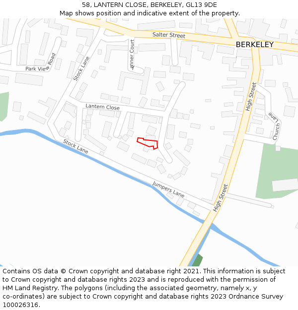 58, LANTERN CLOSE, BERKELEY, GL13 9DE: Location map and indicative extent of plot