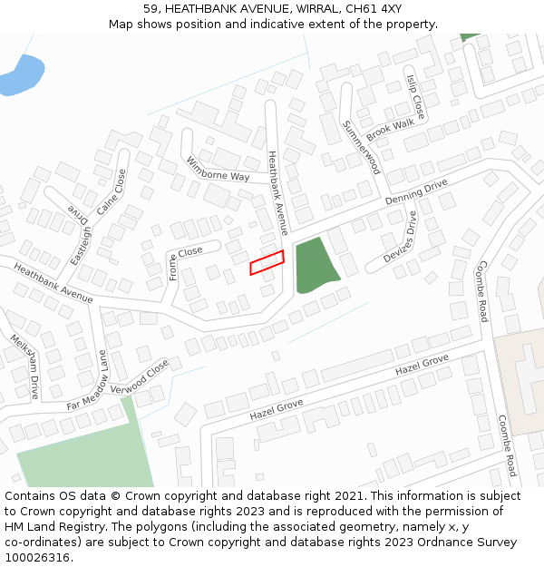 59, HEATHBANK AVENUE, WIRRAL, CH61 4XY: Location map and indicative extent of plot