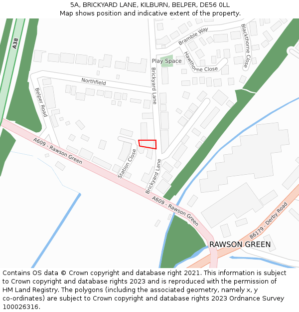 5A, BRICKYARD LANE, KILBURN, BELPER, DE56 0LL: Location map and indicative extent of plot