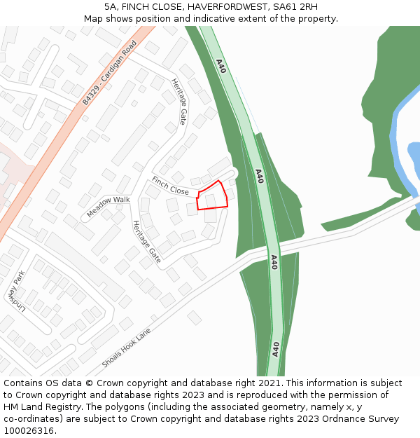 5A, FINCH CLOSE, HAVERFORDWEST, SA61 2RH: Location map and indicative extent of plot