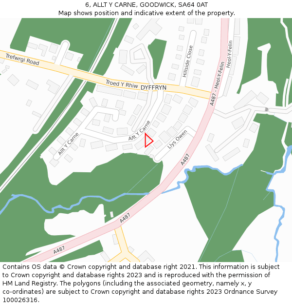 6, ALLT Y CARNE, GOODWICK, SA64 0AT: Location map and indicative extent of plot