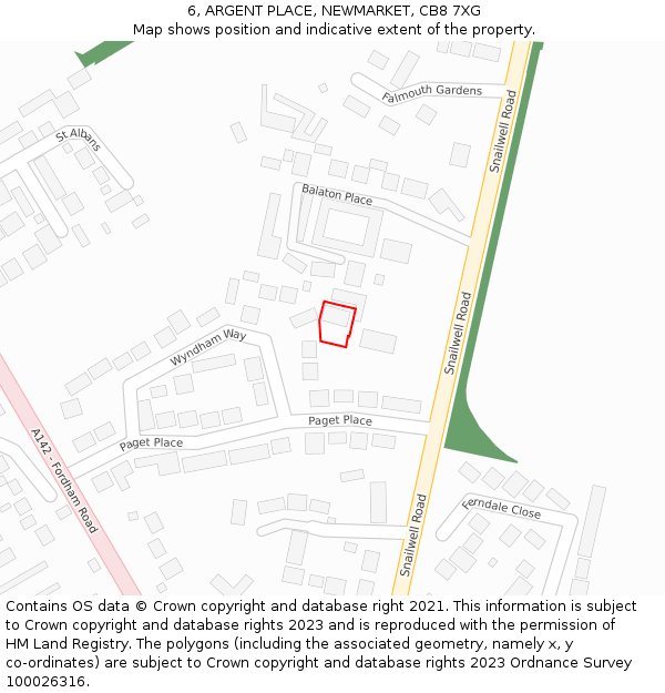 6, ARGENT PLACE, NEWMARKET, CB8 7XG: Location map and indicative extent of plot