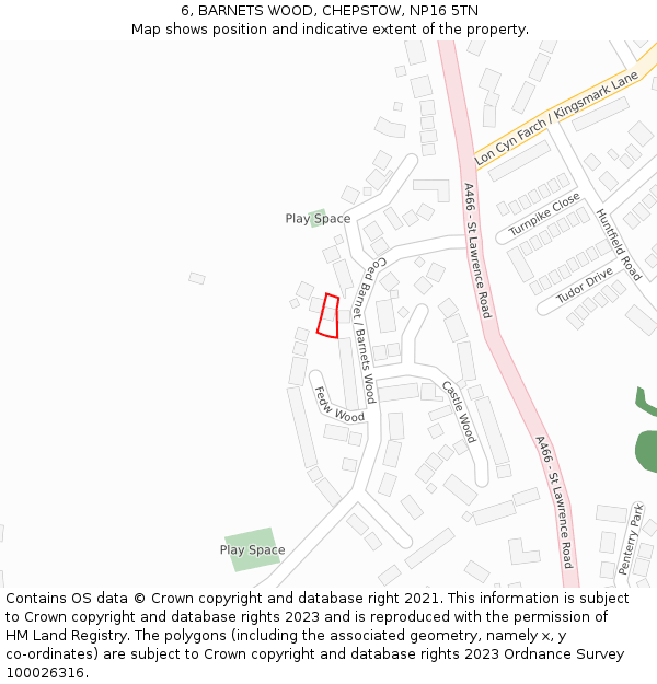 6, BARNETS WOOD, CHEPSTOW, NP16 5TN: Location map and indicative extent of plot