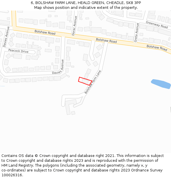 6, BOLSHAW FARM LANE, HEALD GREEN, CHEADLE, SK8 3PP: Location map and indicative extent of plot