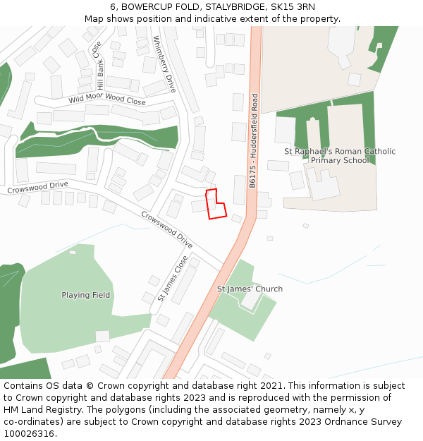 6, BOWERCUP FOLD, STALYBRIDGE, SK15 3RN: Location map and indicative extent of plot