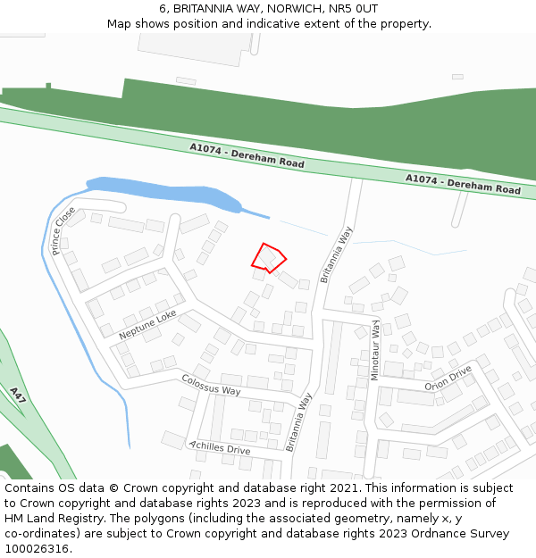 6, BRITANNIA WAY, NORWICH, NR5 0UT: Location map and indicative extent of plot