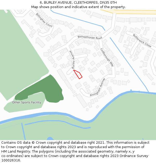 6, BURLEY AVENUE, CLEETHORPES, DN35 0TH: Location map and indicative extent of plot