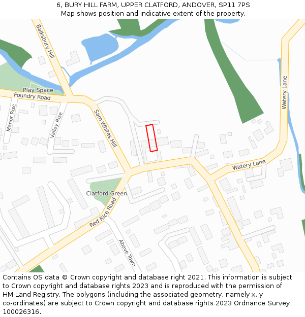 6, BURY HILL FARM, UPPER CLATFORD, ANDOVER, SP11 7PS: Location map and indicative extent of plot