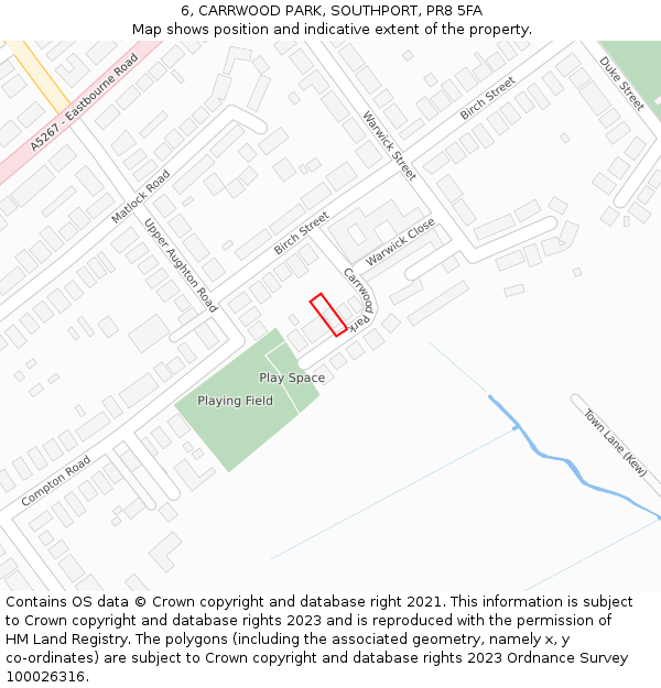 6, CARRWOOD PARK, SOUTHPORT, PR8 5FA: Location map and indicative extent of plot