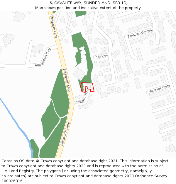 6, CAVALIER WAY, SUNDERLAND, SR3 1DJ: Location map and indicative extent of plot