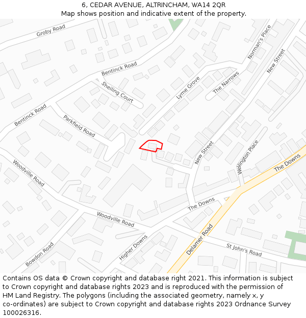 6, CEDAR AVENUE, ALTRINCHAM, WA14 2QR: Location map and indicative extent of plot