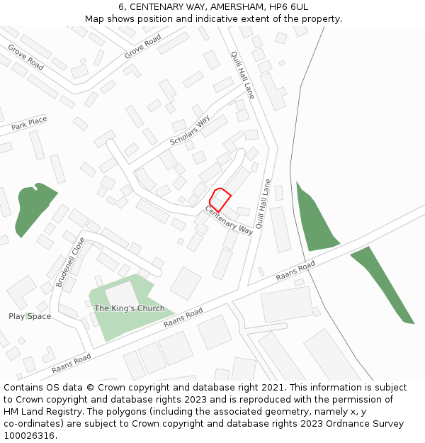 6, CENTENARY WAY, AMERSHAM, HP6 6UL: Location map and indicative extent of plot