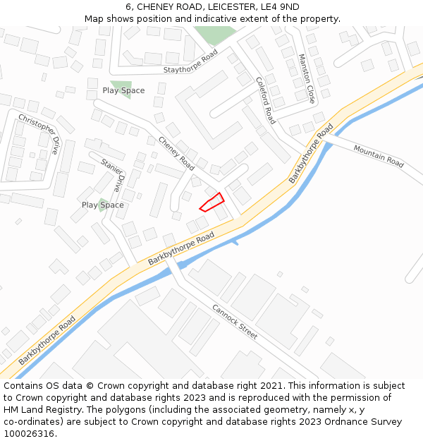 6, CHENEY ROAD, LEICESTER, LE4 9ND: Location map and indicative extent of plot