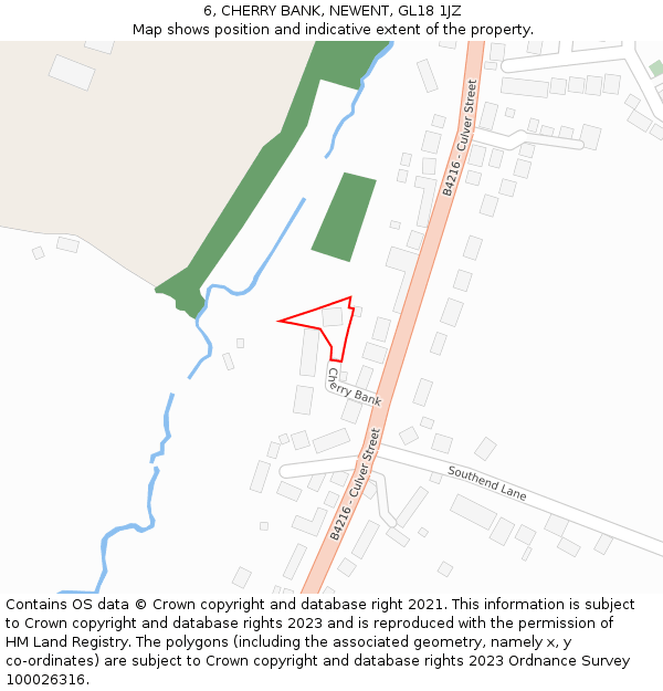 6, CHERRY BANK, NEWENT, GL18 1JZ: Location map and indicative extent of plot