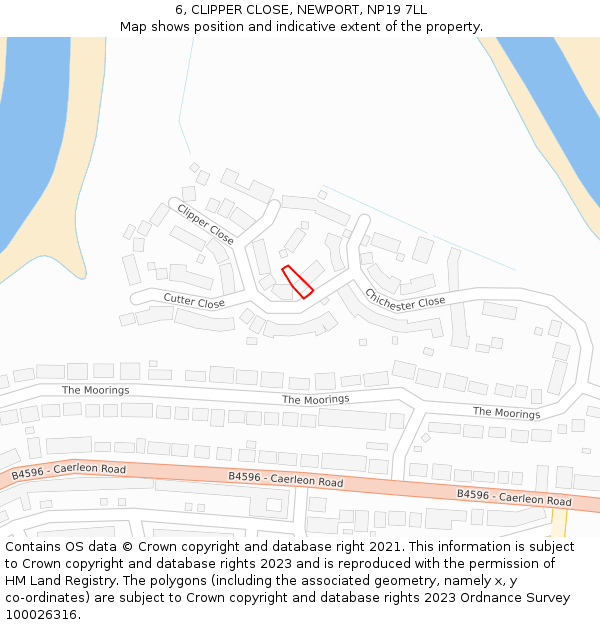 6, CLIPPER CLOSE, NEWPORT, NP19 7LL: Location map and indicative extent of plot