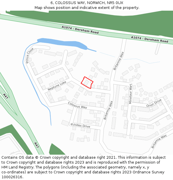 6, COLOSSUS WAY, NORWICH, NR5 0UX: Location map and indicative extent of plot