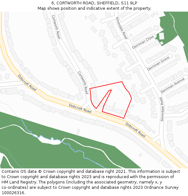 6, CORTWORTH ROAD, SHEFFIELD, S11 9LP: Location map and indicative extent of plot