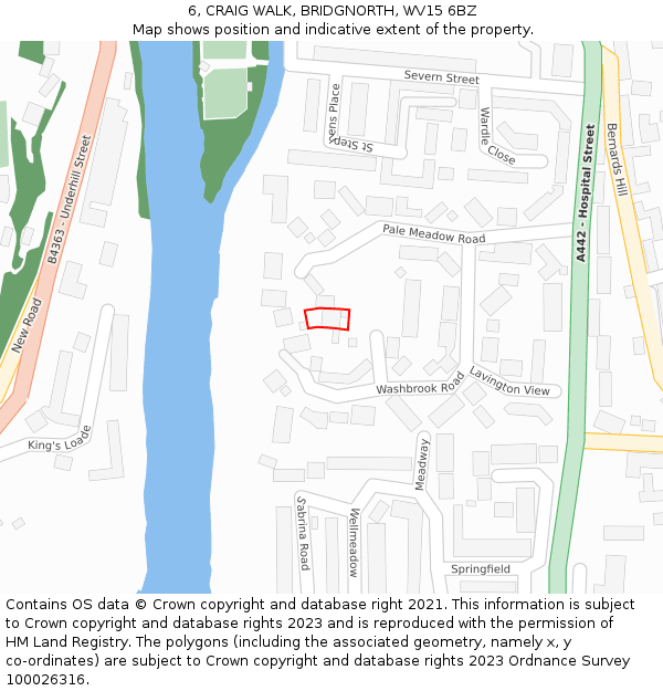 6, CRAIG WALK, BRIDGNORTH, WV15 6BZ: Location map and indicative extent of plot