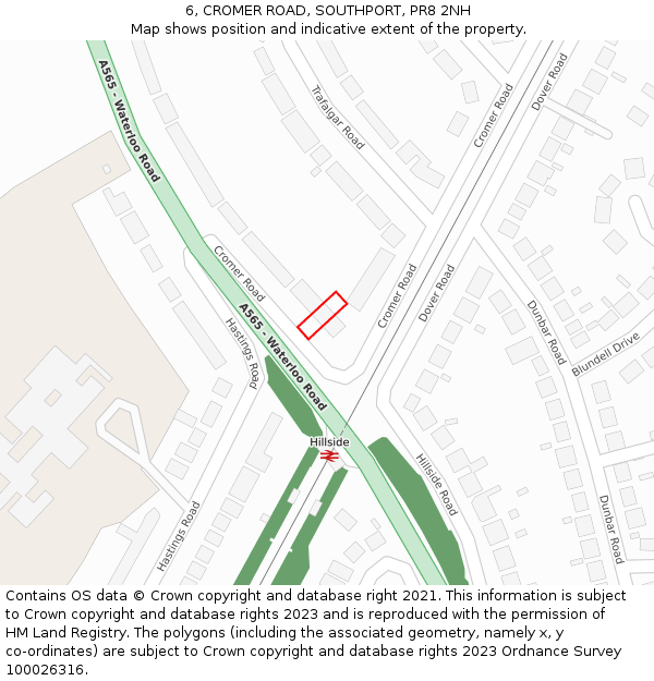 6, CROMER ROAD, SOUTHPORT, PR8 2NH: Location map and indicative extent of plot