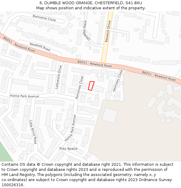 6, DUMBLE WOOD GRANGE, CHESTERFIELD, S41 8XU: Location map and indicative extent of plot