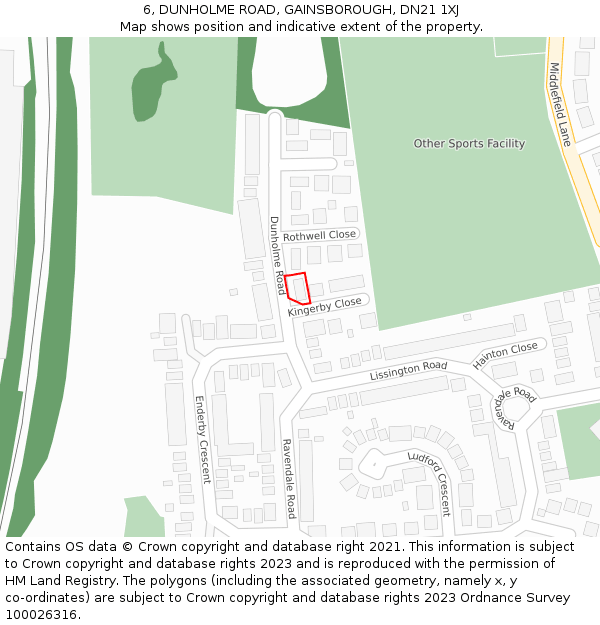 6, DUNHOLME ROAD, GAINSBOROUGH, DN21 1XJ: Location map and indicative extent of plot