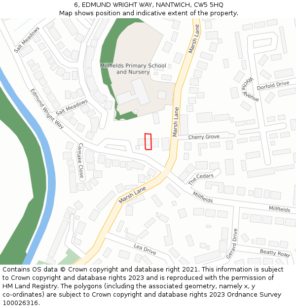 6, EDMUND WRIGHT WAY, NANTWICH, CW5 5HQ: Location map and indicative extent of plot