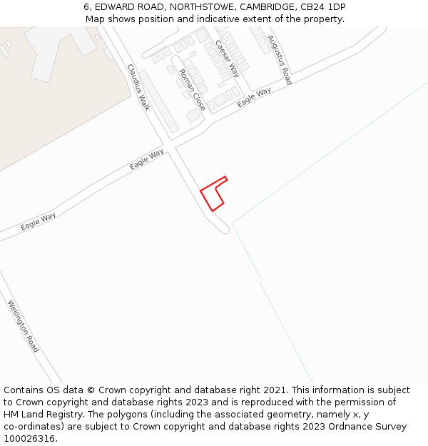 6, EDWARD ROAD, NORTHSTOWE, CAMBRIDGE, CB24 1DP: Location map and indicative extent of plot