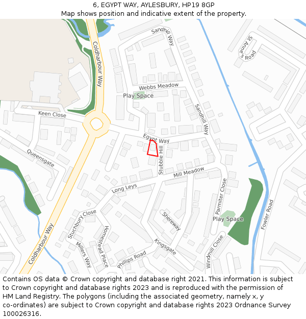 6, EGYPT WAY, AYLESBURY, HP19 8GP: Location map and indicative extent of plot